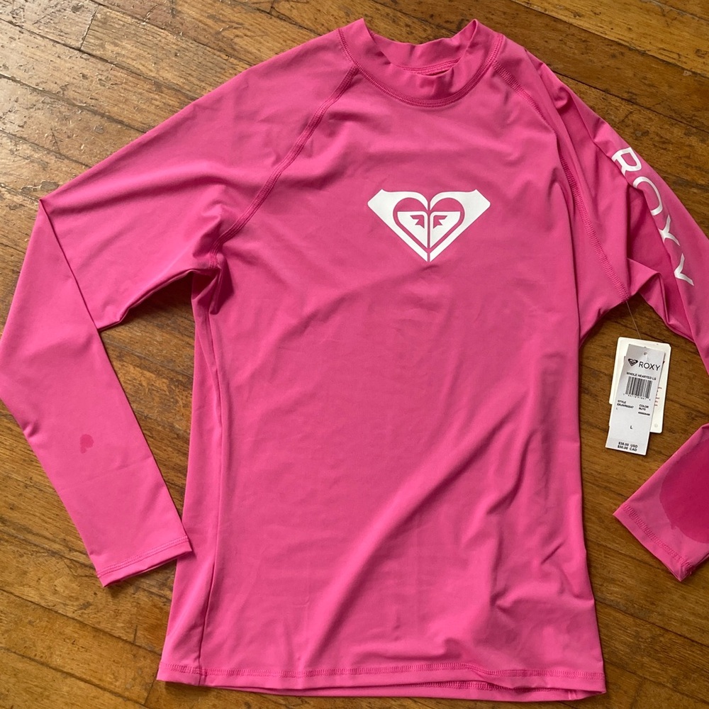 Roxy Fuchsia Long Sleeve Rash Guard